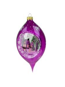 Koronex Artisan Clear Purple Cabin Ornament