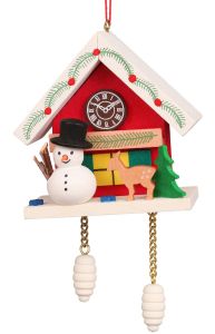 10-0468-Christian Ulbricht Ornaments - Snowman with Red Cuckoo