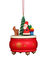 Christian Ulbricht Ornaments - Red Music Box Santa 
