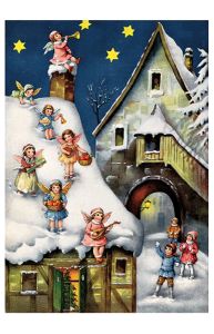 Korsh Advent  Village Children greeting the angels Advent Calendar