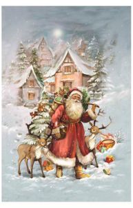Korsch Victorian-style Santa with Reindeer Advent Calendar
