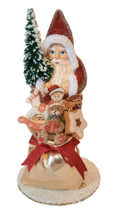 1159 Ino Schaller Red Santa with Gold Gift Bag