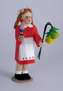 Bettina Franke-Hand Carved Girl offering Congradulations