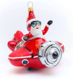 19843 Morawski Ornaments Santa in Airplane 