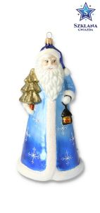 Szklana Gwiazda Polish Ornaments Blue Santa