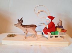 Bettina Franke Holzkunst Santa on Sled with Reindeer