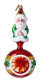 BluBom Szklana Gwiazda Polish Ornaments Holly Flower Santa