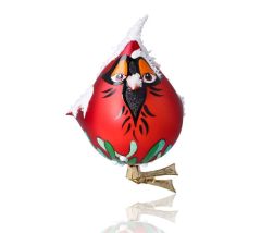 BluBom Szklana Gwiazda Polish Ornaments Cardinal Clip on