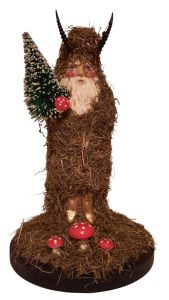 Ino Schaller Krampus with Mushroom Basket on Base