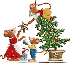 Wilhelm Schweizer Mouse Family Decorating Tree German Pewter