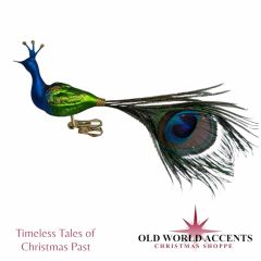 Timeless Tales German Glass Peacock Bird