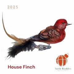 Antik Baubles House Finch Clip on Bird Ornament 