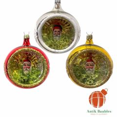 Antik Baubles Santa Ephemera Reflector Set of 3 