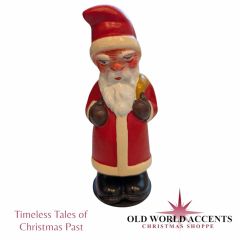 Timeless Tales Paper Mache Santa Candy Container