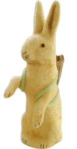 Ino Schaller Easter Bunnies Standing Cream Beaded Natural Basket