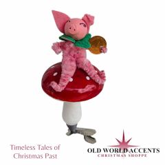 Timeless Tales German Paper Mushroom with Pig Clip On