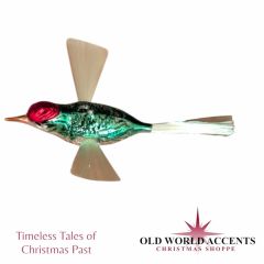 Timeless Tales German Glass Bird with Wings Ornament