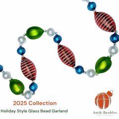 Antik Baubles Holiday Style Glass Garland 6ft.