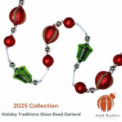 Antik Baubles Holiday Traditions Glass Garland 6ft.