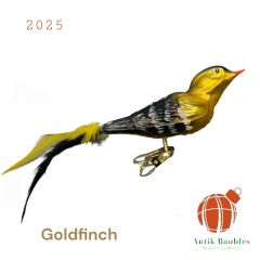 Antik Baubles Goldfinch Clip on Bird Ornament 
