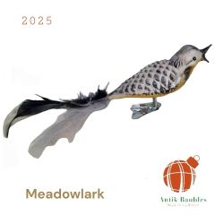 Antik Baubles Meadowlark Clip on Bird Ornament 