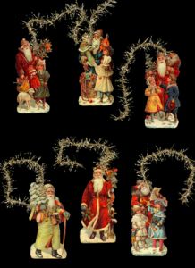 Ernst Freihoff Paper Ornaments set of 6 Santa