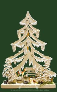 Ratags Holzdesign Schwibbogen Snow Covered Tree with Deer