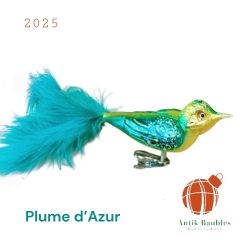 Antik Baubles Plume d'Azur Clip on Bird Ornament 