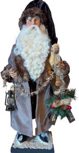 Elaine Roesle St. Nicholas Collection Tan Coat Santa 