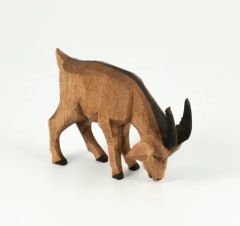 Emil Helbig German Carved Wooden Mt. Goat Eating 