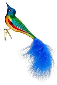 10036S025 Inge Glas Paradise Fly Catcher Clip on Bird Ornament