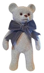 3504S Ino Schaller Bear Beaded with Velvet Bow Silver