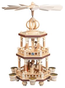 10444 Mueller Pyramid Nativity 2-tier Natural