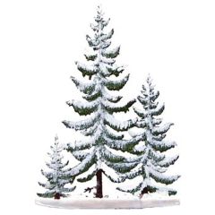 TC3 Wilhelm Schweizer Three Winter Pine Trees German Pewter