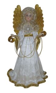 Eggl of Bavaria, Germany Handmade Angel Wax Face 13" White