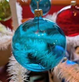 Jill Pillow Collection Turquois Transparent Ball Ornament