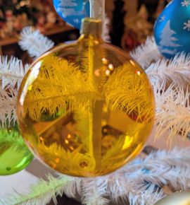 Jill Pillow Collection Amber Transparent Ball Ornament