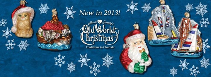 Old World Christmas Merck Familys Brides Tree Ornaments & Metal Display Tree