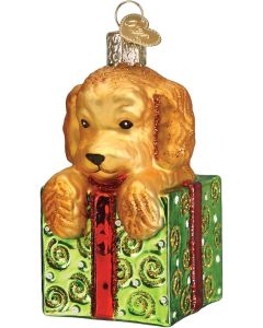 12650 Old World Christmas Doodle Puppy Surprise Ornament